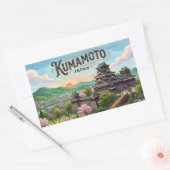Kumamoto ansichtkaart rechthoekige sticker (Envelop)
