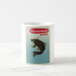 Kumamoto Japan vintage stijl reisposter Koffiemok
