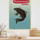 Kumamoto Japan vintage stijl reisposter Poster (Keuken)