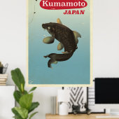 Kumamoto Japan vintage stijl reisposter Poster (Thuiskantoor)