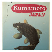 Kumamoto Japan vintage stijl reisposter Tegeltje (Voorkant)
