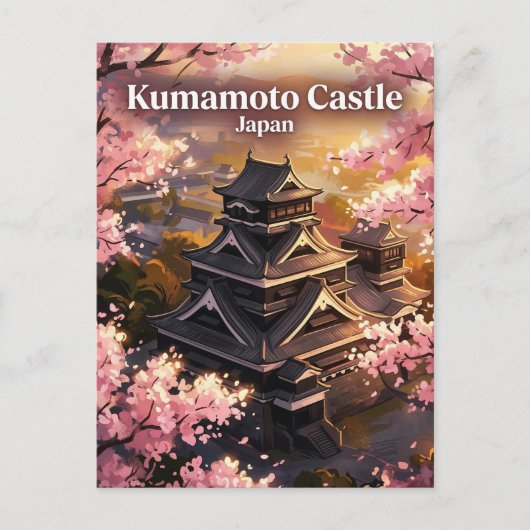 Kumamoto Kasteel Japan Briefkaart (Voorkant)