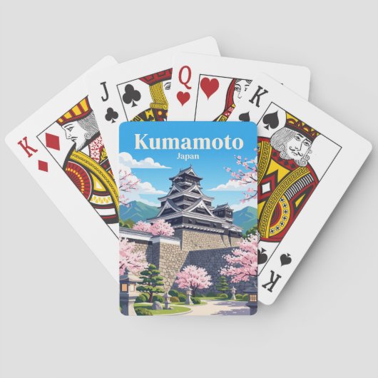 Kumamoto Kasteel Japan Pokerkaarten (Achterkant)
