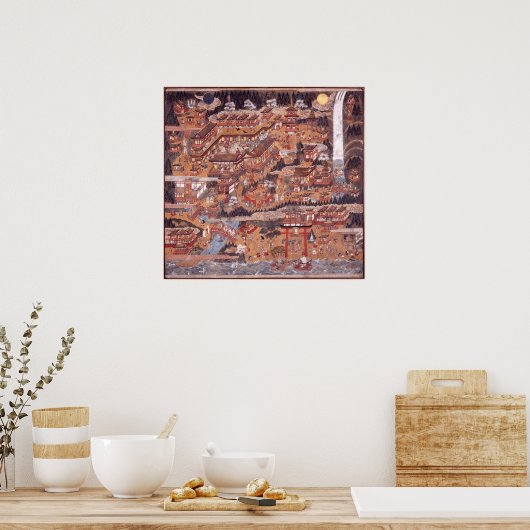 Kumano Nachi Mandala Poster (Keuken)