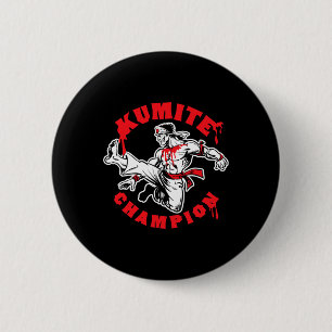 Kumite Kampioen Bloed Sporten Karate Kung Fu Trap Ronde Button 5,7 Cm