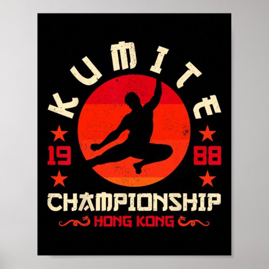  Kumite Tournament Retro Grappig Viral Karate Poster (Voorkant)