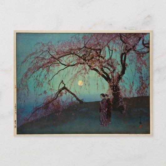 Kumoi Cherry Trees 1920 Japanse houtblokafdruk Briefkaart (Voorkant)