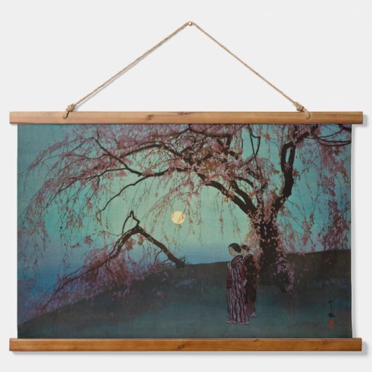 Kumoi Cherry Trees 1920 Japanse houtblokafdruk Hangend Wandkleed (Voorkant)