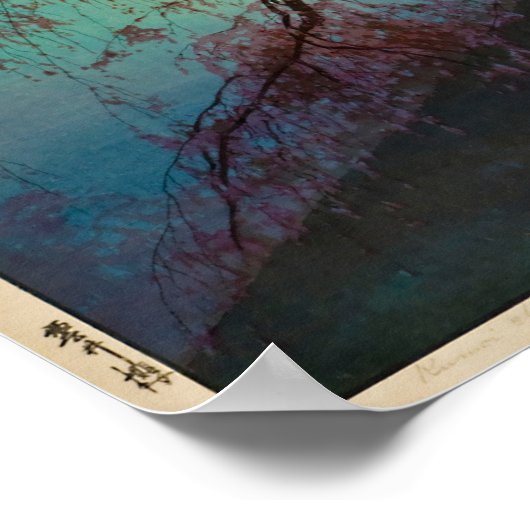 Kumoi Cherry Trees 1920 Japanse houtblokafdruk Poster (Hoek)