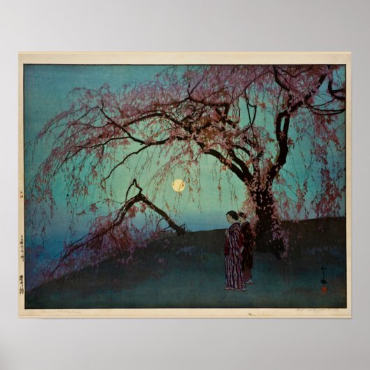 Kumoi Kersenbomen 1920 Japanse houtsnede Poster (Voorkant)