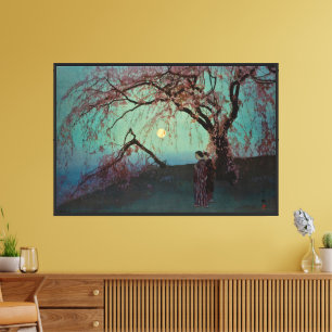 Kumoi-kersenbomen Japanse houtsnede reproductie Canvas Afdruk