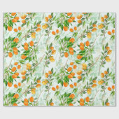 Kumquat Tropical Summer Fruit Pattern on Mint Cadeaupapier (Vlak)