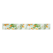 Kumquat Tropical Summer Fruit Pattern on Mint Satijnen Lint (Voorkant)