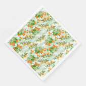 Kumquat Tropical Summer Fruit Pattern on Mint Servet (Hoek)