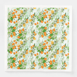 Kumquat Tropical Summer Fruit Pattern on Mint Servet