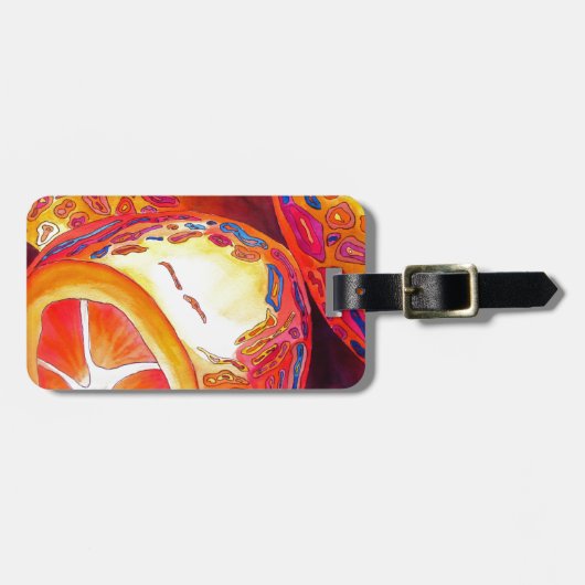 Kumquats sinaasappel citrus waterverf vruchtenkuns bagagelabel (Voorkant horizontaal)