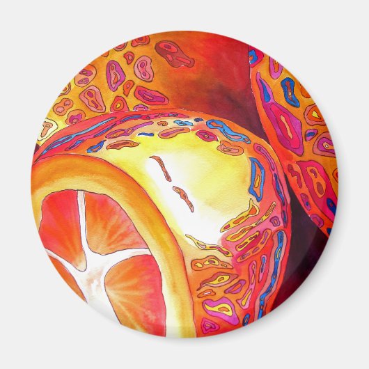 Kumquats sinaasappel citrus waterverf vruchtenkuns magneet (Voorkant)