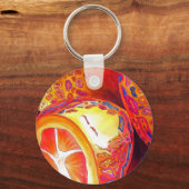 Kumquats sinaasappel citrus waterverf vruchtenkuns sleutelhanger (Voorkant)