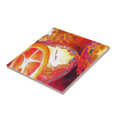 Kumquats sinaasappel citrus waterverf vruchtenkuns tegeltje (Zijkant)