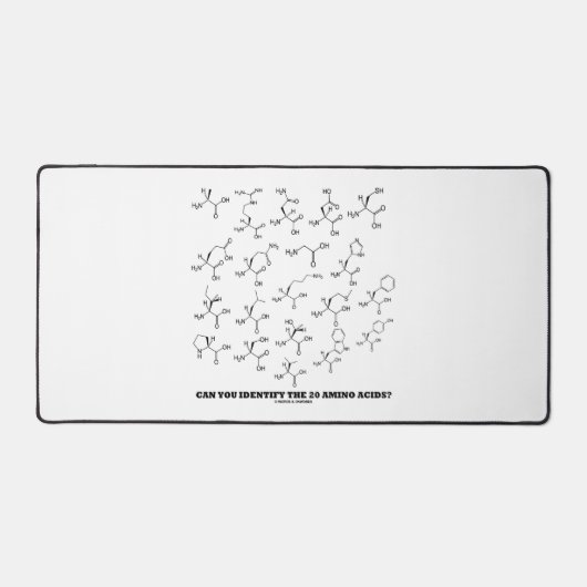 Kun je de 20 aminozuren identificeren? chemie bureaumat (Voorkant)