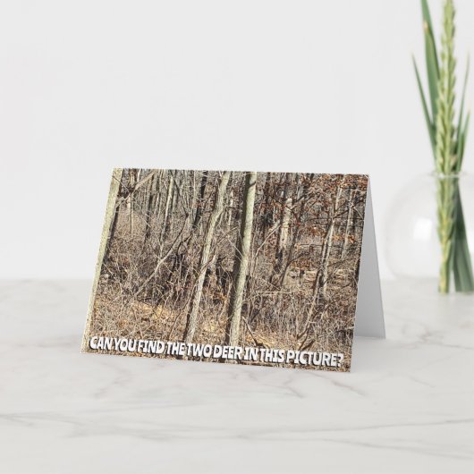 Kun je de twee deer vinden in dit Afbeelding? Kaart (Voorkant)