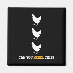 Kun Je Deze Grappige Kippenboer Puns Ontwerp Aan? Magneet