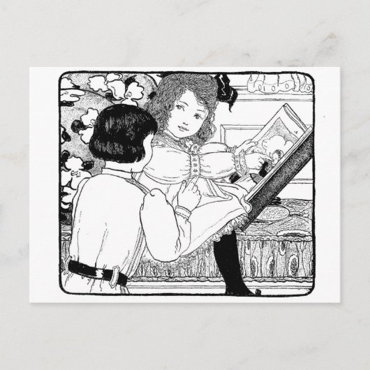 Kun je het boek lezen? briefkaart (Voorkant)