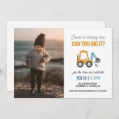 Kun je het graven Digger verjaardagsfeestje Kaart (Voorkant / Achterkant)