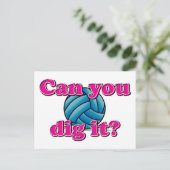 Kun je het graven? Volleybal! Briefkaart (Staand voorkant)