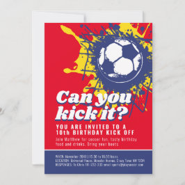 Kun je het rode voetbal football verjaardagsfeestj kaart