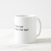 Kun je het voor mij even in het kort houden? koffiemok (Voorkant rechts)