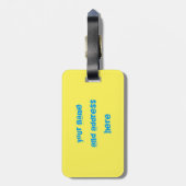 "Kun je me nu schoppen" Blue Spotted Beetle Bug Bagagelabel (Achterkant verticaal)