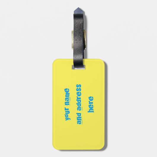 "Kun je me nu schoppen" Blue Spotted Beetle Bug Bagagelabel (Achterkant verticaal)