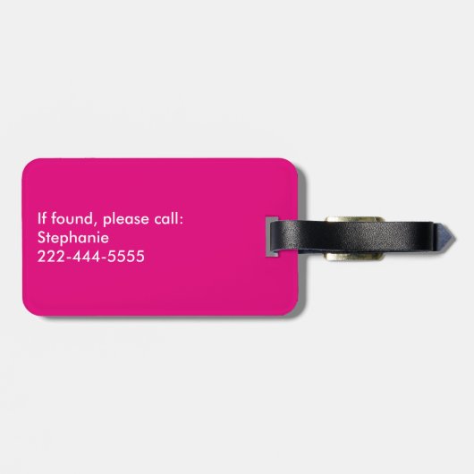 Kun je me nu zien? Pink Funny Bagagelabel (Achterkant horizontaal)