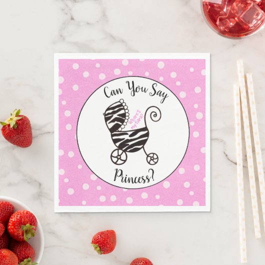 Kun je prinses zeggen? Baby Shower Servet (Insitu)