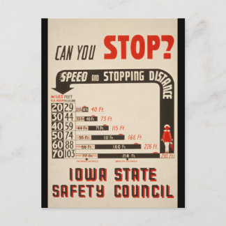 Kun je stoppen? Poster verkeersveiligheid Briefkaart