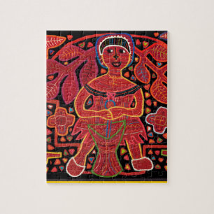 Kuna-indiaan in kookhut - Stam Legpuzzel