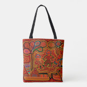 Kuna-indiaanse Mola-mannen in boten Tote Bag (Achterkant)