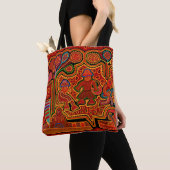 Kuna-indiaanse Mola-mannen in boten Tote Bag (Dichtbij)