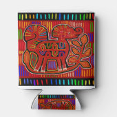 Kuna Indian Baby Elephant - Mola Folk Art Blikjeskoeler (Achterkant)