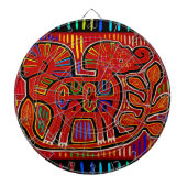 Kuna Indian Baby Elephant - Mola Folk Art Dartbord (Voorkant)