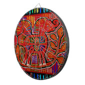 Kuna Indian Baby Elephant - Mola Folk Art Dartbord (Voorkant Rechts)
