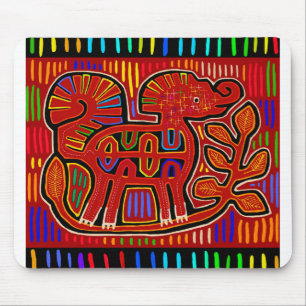 Kuna Indian Baby Elephant - Mola Folk Art Muismat