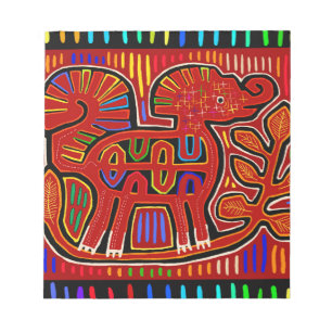 Kuna Indian Baby Elephant - Mola Folk Art Notitieblok