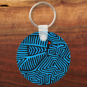 Kuna Indian Blue Bird Sleutelhanger (Voorkant)