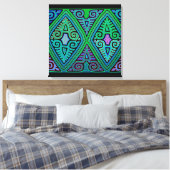 Kuna Indian Diamond Mola Canvas Afdruk (Insitu (Slaapkamer))