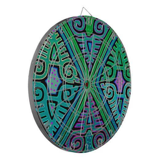 Kuna Indian Diamond Mola Dartbord (Voorkant Links)