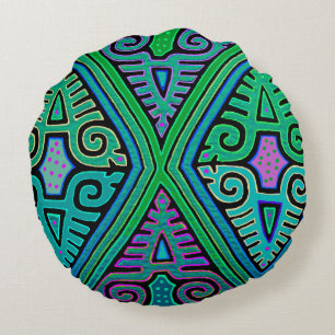 Kuna Indian Diamond Mola Rond Kussen