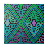 Kuna Indian Diamond Mola Tegeltje (Voorkant)