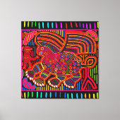 Kuna Indian Friendly Dragon Mola Canvas Afdruk (Voorkant)